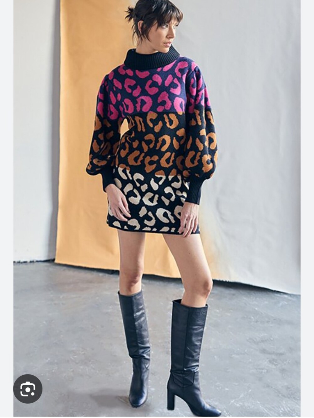 FARM RIO☆ Mixed Leopards Sweater Dress